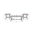 Linon Gina 3 Piece Occasional Table Set Faux Concrete Top in Charcoal Steel