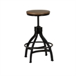 Linon Otis Metal Adjustable Height Backless Stools Set of 2 in Dark Gunmetal