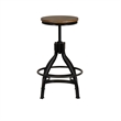 Linon Otis Metal Adjustable Height Backless Stools Set of 2 in Dark Gunmetal