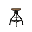 Linon Otis Metal Adjustable Height Backless Stools Set of 2 in Dark Gunmetal