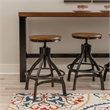 Linon Otis Metal Adjustable Height Backless Stools Set of 2 in Dark Gunmetal