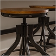 Linon Otis Metal Adjustable Height Backless Stools Set of 2 in Dark Gunmetal