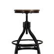 Linon Otis Metal Adjustable Height Backless Stools Set of 2 in Dark Gunmetal
