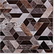 Linon Laredo Lockhart Patchwork Polyester Faux Cowhide 5' X 7' Area Rug in Brown