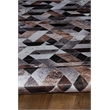 Linon Laredo Lockhart Patchwork Polyester Faux Cowhide 5' X 7' Area Rug in Brown