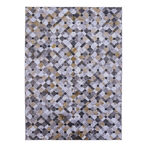 Linon Laredo Granbury Patchwork Polyester Faux Cowhide 5' X 7' Area Rug in Brown