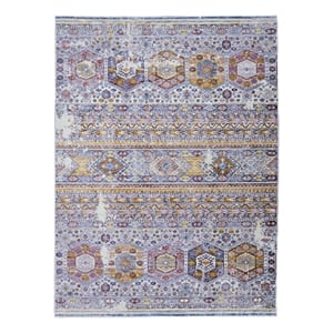 Linon Mystic Heriz Polyester 6'6&quot X 9'3&quot Area Rug in Ivory