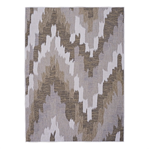 Linon Daylight Indoor Outdoor Connor Polypropylene 6'6&quot X 9'6&quot Area Rug in Beige