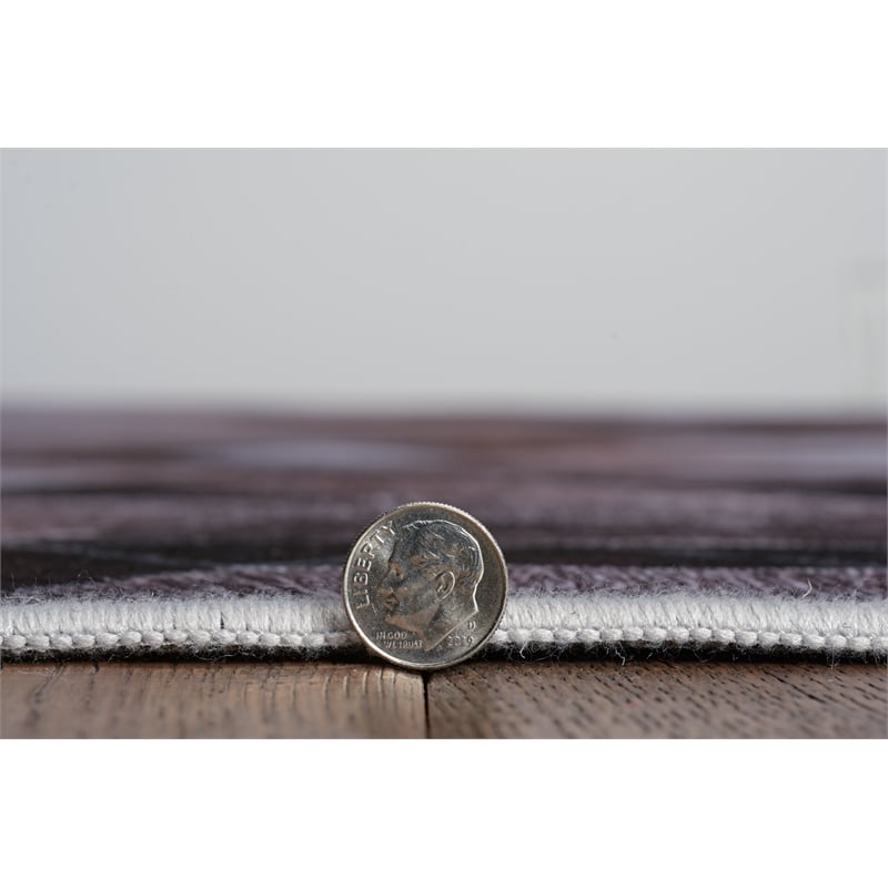 Linon Laredo Lockhart Polyester Faux Cowhide 6'7