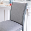 Linon Vern Set of 2 Light Gray Upholstered Wood Counter Stools in Gray Stain