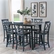 Linon Oz Wood X Back 2 Tone Counter Stool Set of 2 in Slate Blue