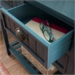 Linon Laine Console Table 4 Drawers Lower Shelf in Rustic Teal Blue Wood