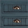 Linon Laine Console Table 4 Drawers Lower Shelf in Rustic Teal Blue Wood