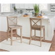 Linon Ervin Rubberwood X Back Counter Stool 24
