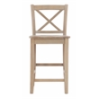 Linon Ervin Rubberwood X Back Counter Stool 24