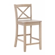Linon Ervin Rubberwood X Back Counter Stool 24
