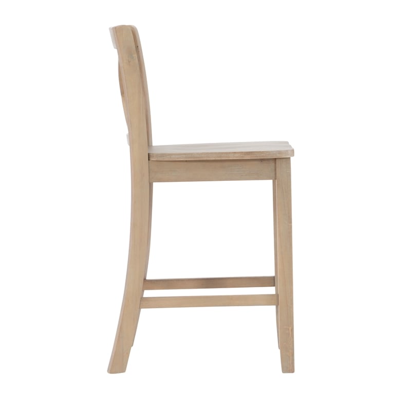 Linon Ervin Rubberwood X Back Counter Stool 24