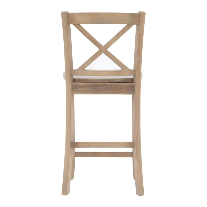 Linon Ervin Rubberwood X Back Counter Stool 24