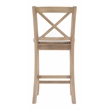 Linon Ervin Rubberwood X Back Counter Stool 24