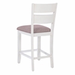 Linon Dee Rustic Wood 6 Pce Counter Dining Set 4 Chairs & Bench in Antique White