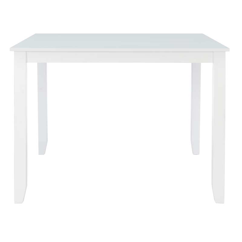 Linon Nico Casual Square Counter Height Dining Table Seats 4 in Pure White Wood