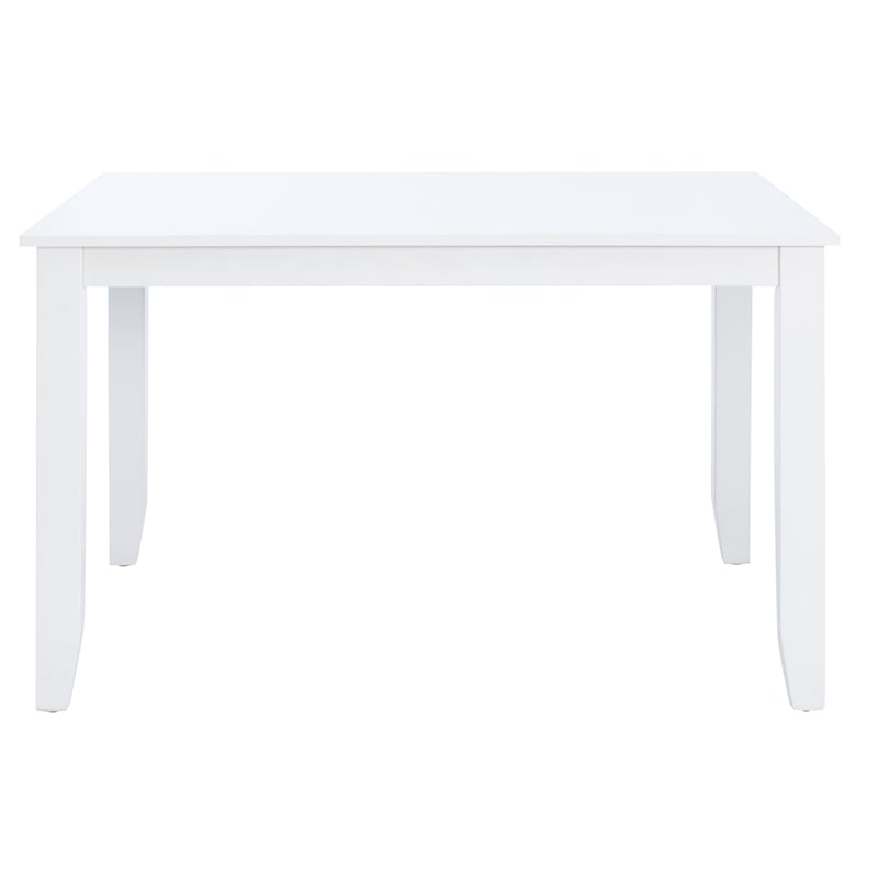 Linon Nico Casual Rectangle Dining Height Table Seating for 6 in Pure White Wood
