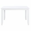Linon Nico Casual Rectangle Dining Height Table Seating for 6 in Pure White Wood