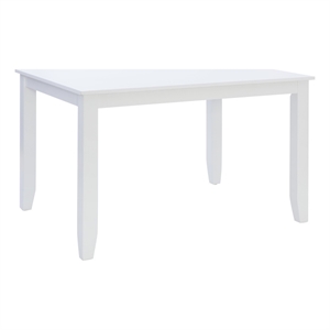 Linon Nico Wood Casual Rectangle Dining Height Table Seating for 6 in Pure White