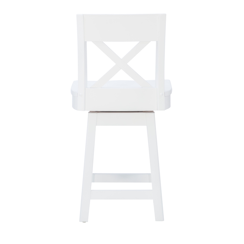 Linon Cate Sturdy Solid Rubberwood Swivel X Back 24