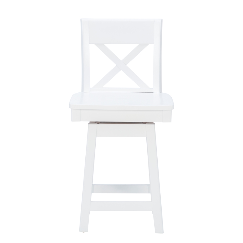 Linon Cate Sturdy Solid Rubberwood Swivel X Back 24