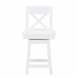 Linon Cate Sturdy Solid Rubberwood Swivel X Back 24