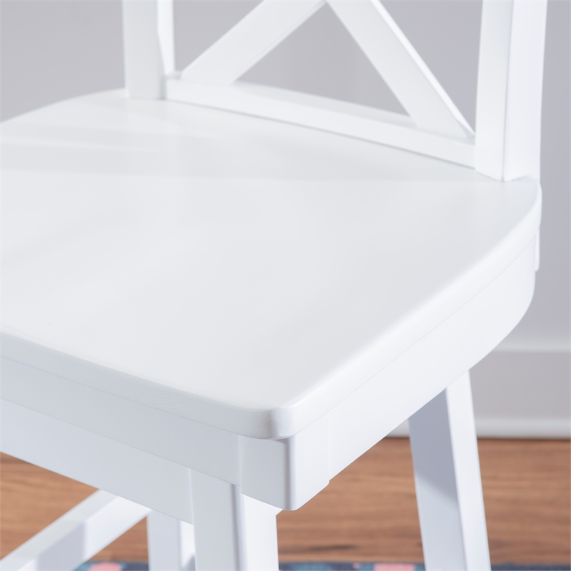 Linon Cate Sturdy Solid Rubberwood Swivel X Back 24