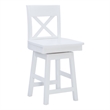 Linon Cate Sturdy Solid Rubberwood Swivel X Back 24