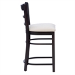 Linon Sloan Set of 2 Padded Seat Ladder Back Counter Stools in Black Beechwood