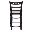 Linon Sloan Set of 2 Padded Seat Ladder Back Counter Stools in Black Beechwood