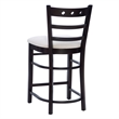 Linon Sloan Set of 2 Padded Seat Ladder Back Counter Stools in Black Beechwood