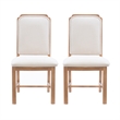 Linon Nissa Solid Beechwood Set of 2 Padded Back and Seat Side Chairs in Brown
