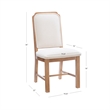 Linon Nissa Solid Beechwood Set of 2 Padded Back and Seat Side Chairs in Brown