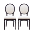 Linon Laney Beechwood Set of 2 Padded Back and Seat Side Chairs in Dark Brown