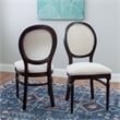 Linon Laney Beechwood Set of 2 Padded Back and Seat Side Chairs in Dark Brown