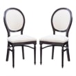 Linon Laney Beechwood Set of 2 Padded Back and Seat Side Chairs in Dark Brown