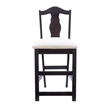 Linon Hiller Beechwood Set of 2 Splat Back Upholstered Counter Stool in Dk Brown