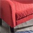 Linon Paulo Upholstered Wingback Accent Chair with Quilted Back & Seat in Rust