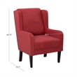 Linon Paulo Upholstered Wingback Accent Chair with Quilted Back & Seat in Rust