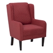 Linon Paulo Upholstered Wingback Accent Chair with Quilted Back & Seat in Rust