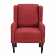 Linon Paulo Upholstered Wingback Accent Chair with Quilted Back & Seat in Rust