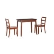 Linon Breia 3-Piece Dining Set Extendable Storage Tabletop in Cherry Wood Finish