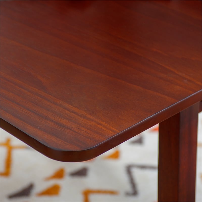 Linon Breia 3-Piece Dining Set Extendable Storage Tabletop in Cherry Wood Finish