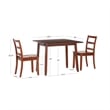 Linon Breia 3-Piece Dining Set Extendable Storage Tabletop in Cherry Wood Finish