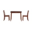 Linon Breia 3-Piece Dining Set Extendable Storage Tabletop in Cherry Wood Finish